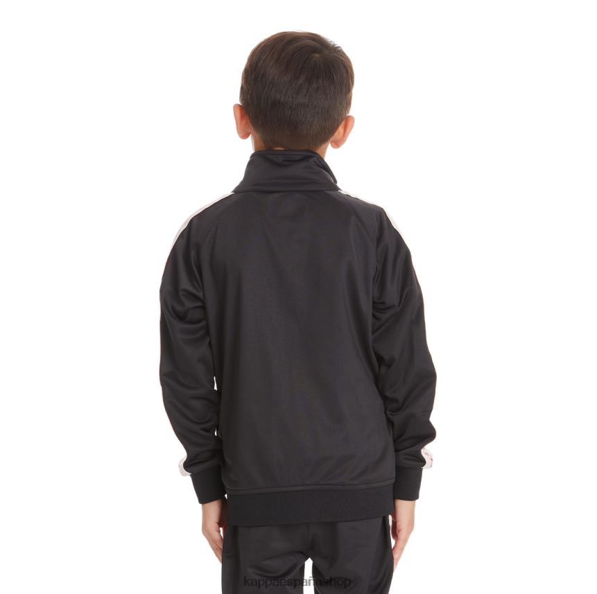 Kappa niños chaqueta deportiva artem 2 con cinta del logo para niños humo negro 4P8JZR427