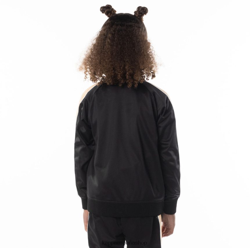 Kappa niños chaqueta deportiva artem 2 con cinta del logo para niños humo negro naranja 4P8JZR410