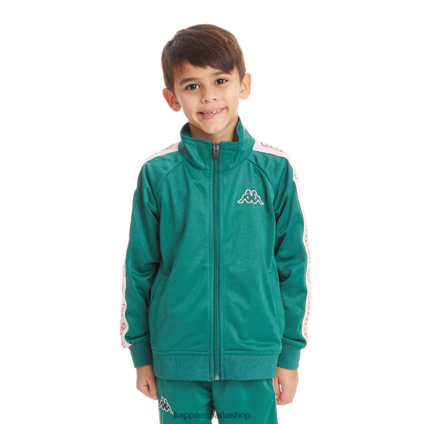 Kappa niños chaqueta deportiva artem 2 con cinta del logo para niños verde oscuro 4P8JZR432
