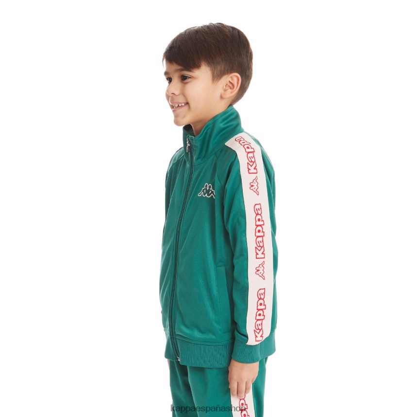 Kappa niños chaqueta deportiva artem 2 con cinta del logo para niños verde oscuro 4P8JZR432