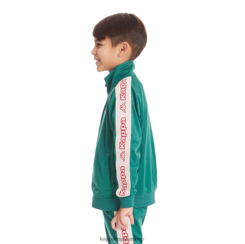 Kappa niños chaqueta deportiva artem 2 con cinta del logo para niños verde oscuro 4P8JZR432