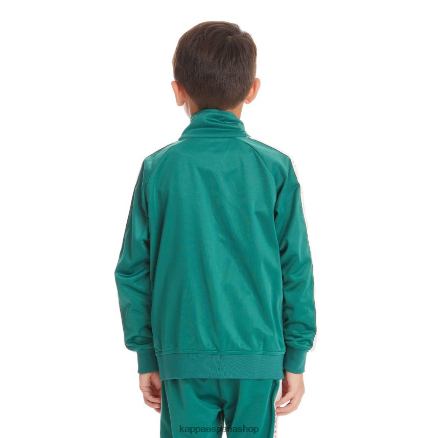 Kappa niños chaqueta deportiva artem 2 con cinta del logo para niños verde oscuro 4P8JZR432