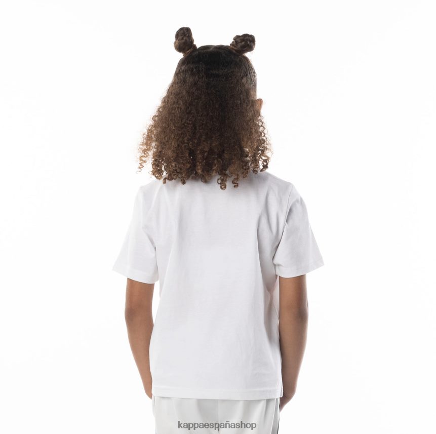 Kappa niños camiseta bant con cinta del logo para niños blanco azul 4P8JZR615