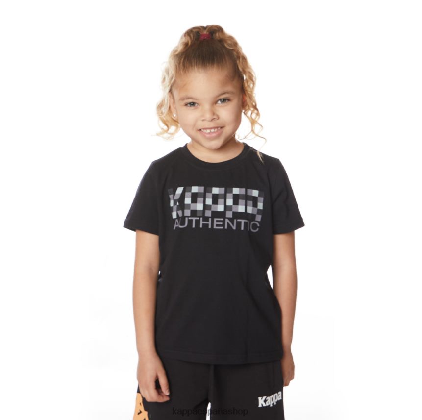 Kappa niños camiseta de río auténtica para niños azabache negro 4P8JZR646