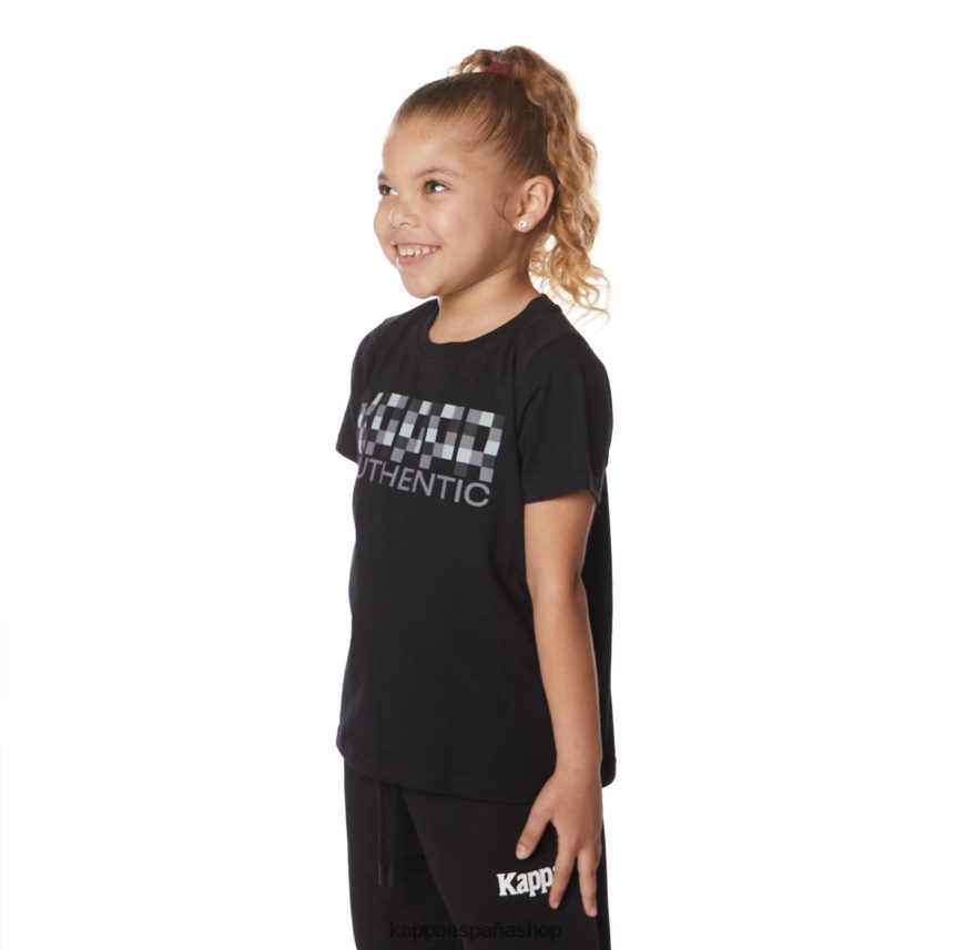 Kappa niños camiseta de río auténtica para niños azabache negro 4P8JZR646