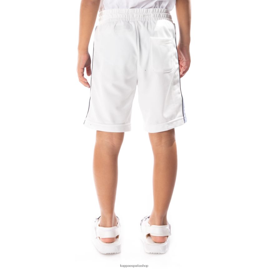 Kappa niños pantalones cortos aedi 2 con cinta del logo para niños blanco azul 4P8JZR619