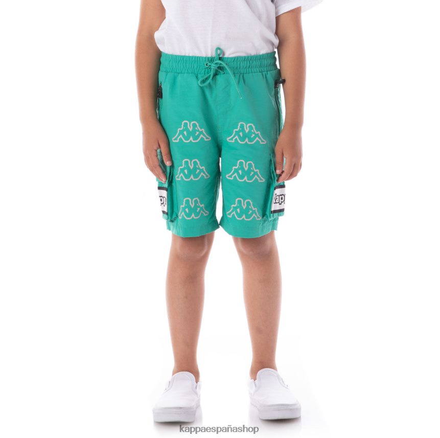 Kappa niños shorts cargo esso con cinta del logo para niños verde azulado 4P8JZR618