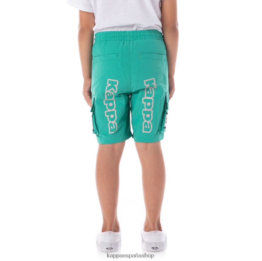Kappa niños shorts cargo esso con cinta del logo para niños verde azulado 4P8JZR618