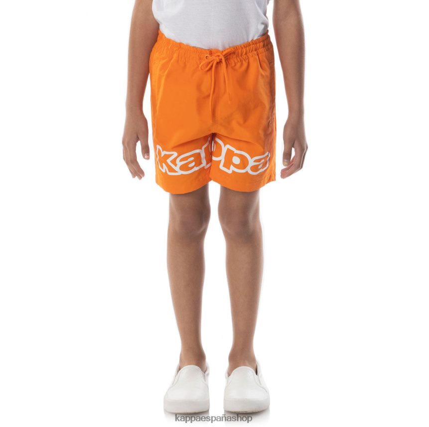 Kappa niños shorts con cinta del logo naranja 4P8JZR624