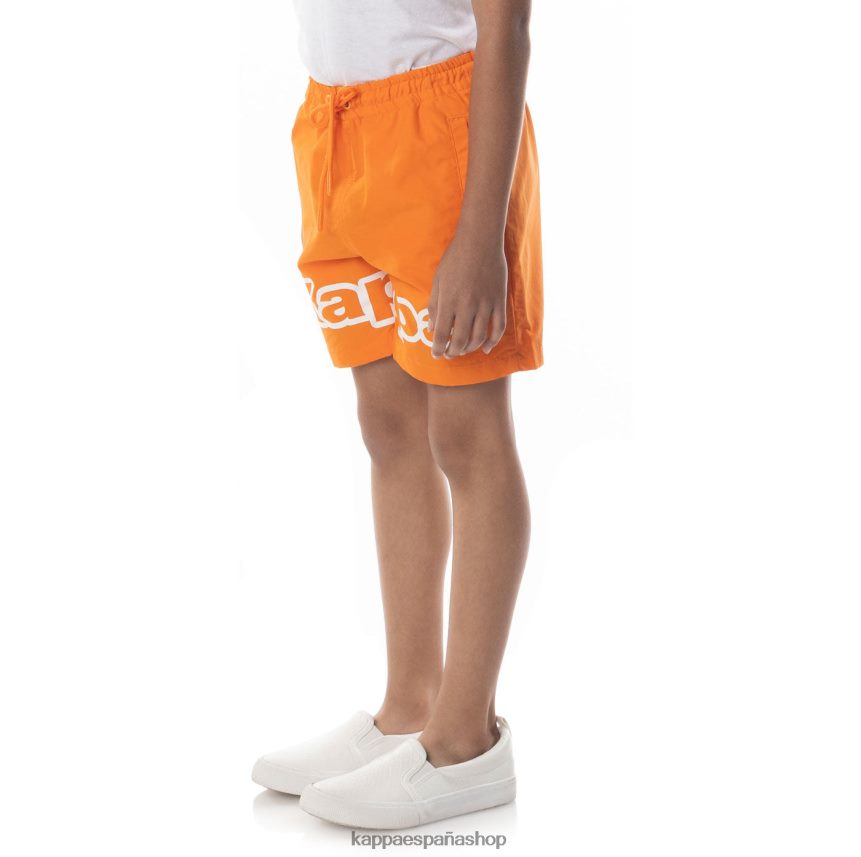Kappa niños shorts con cinta del logo naranja 4P8JZR624