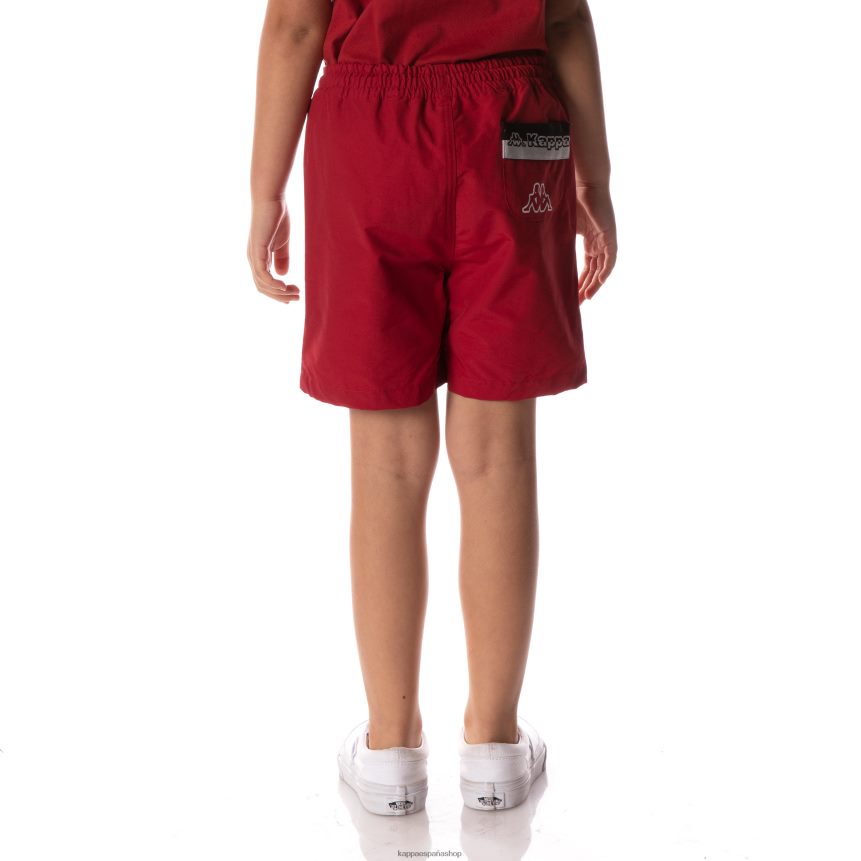 Kappa niños shorts con cinta del logo rojo 4P8JZR622
