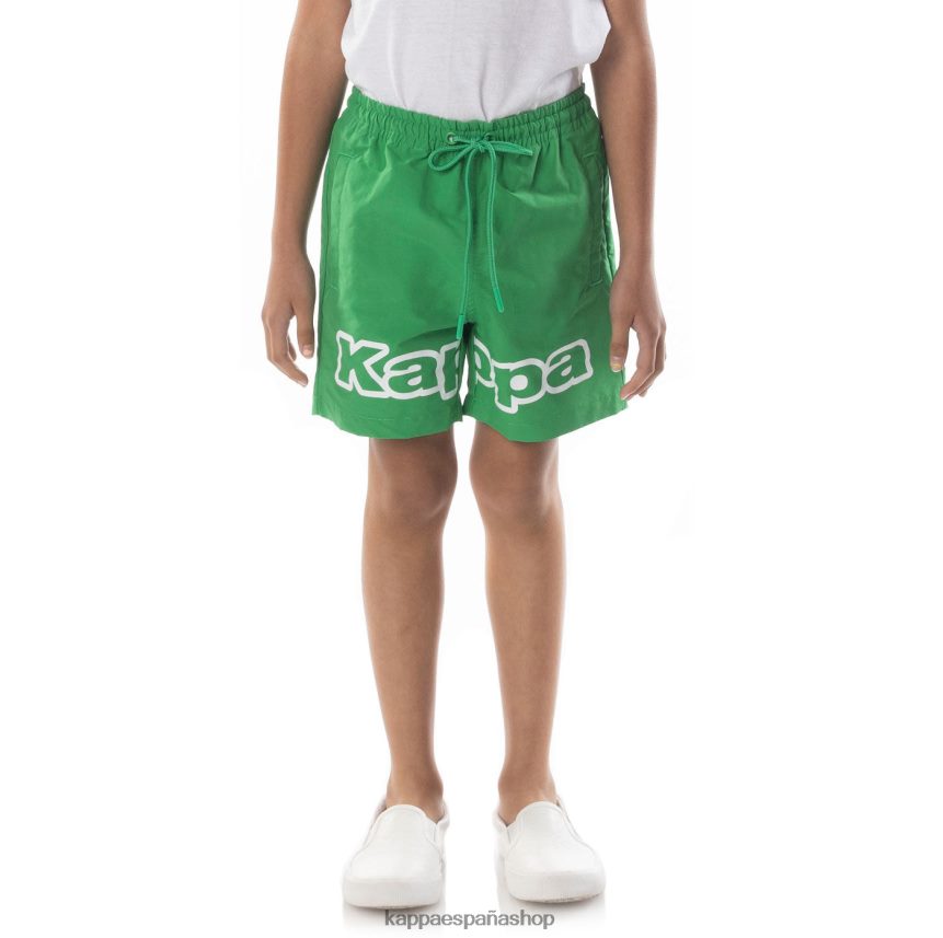 Kappa niños shorts con cinta del logo verde 4P8JZR623