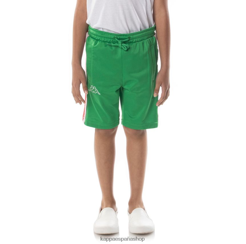 Kappa niños shorts con cinta del logo verde 4P8JZR627