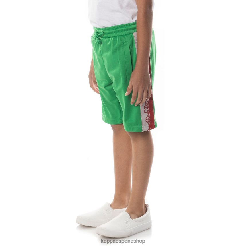 Kappa niños shorts con cinta del logo verde 4P8JZR627