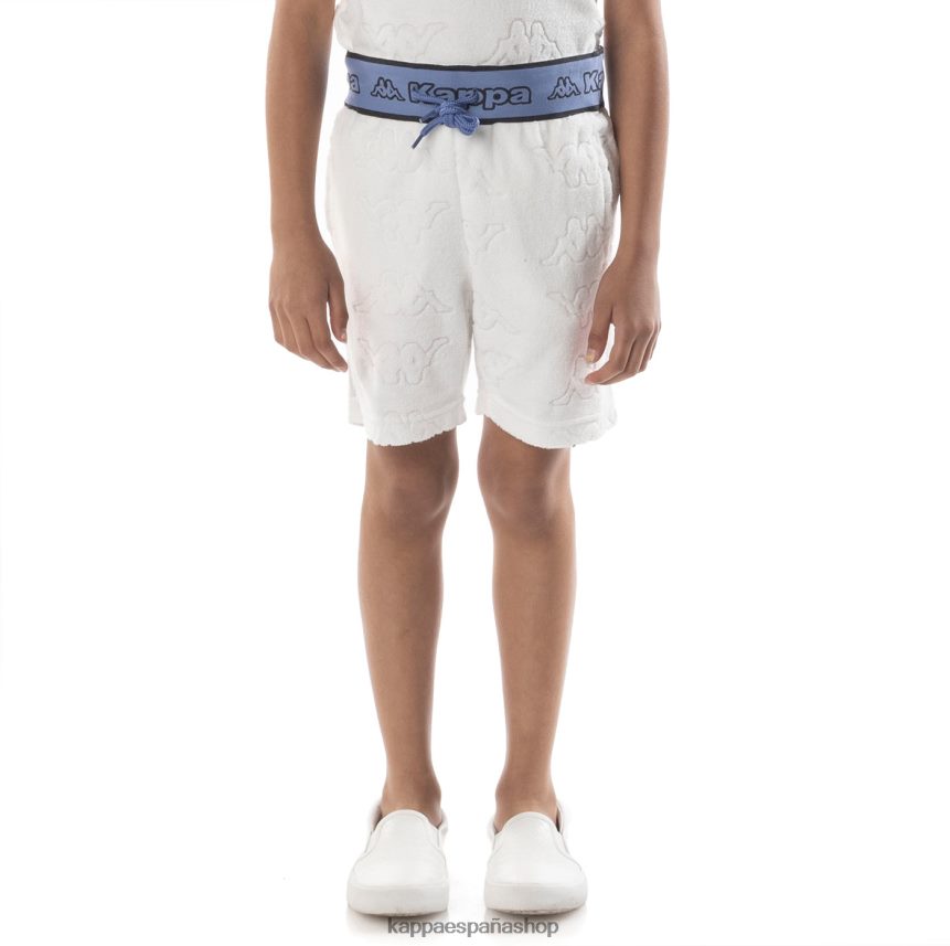 Kappa niños shorts eko con cinta del logo para niños blanco azul 4P8JZR616