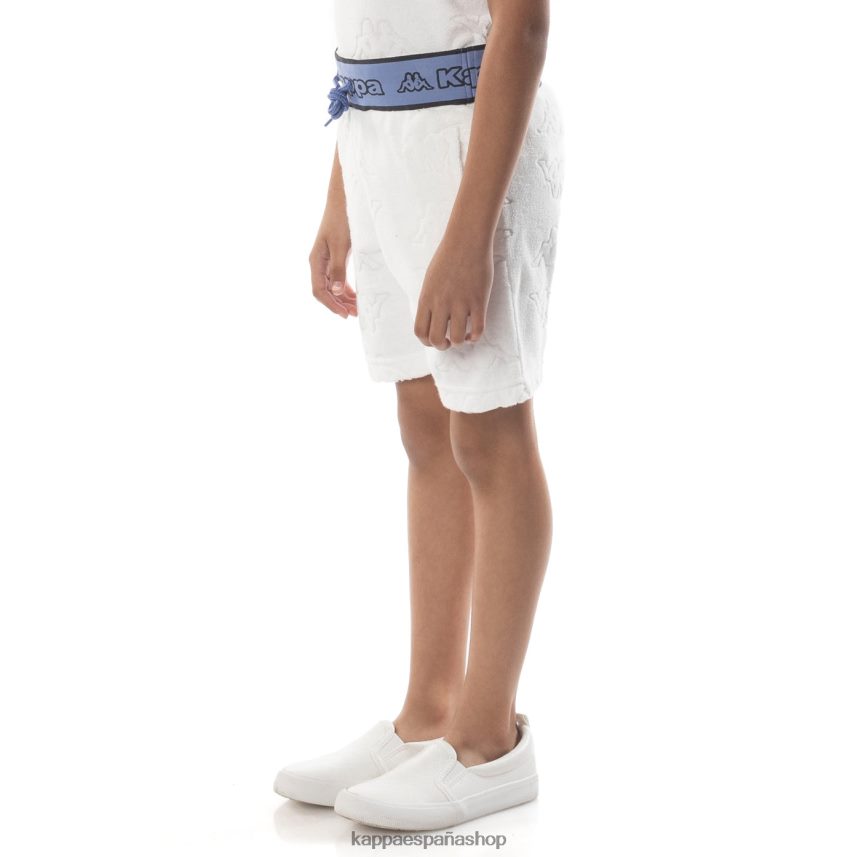 Kappa niños shorts eko con cinta del logo para niños blanco azul 4P8JZR616