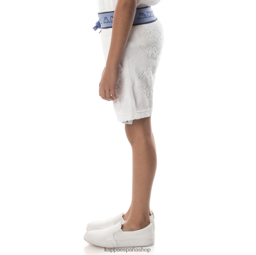 Kappa niños shorts eko con cinta del logo para niños blanco azul 4P8JZR616