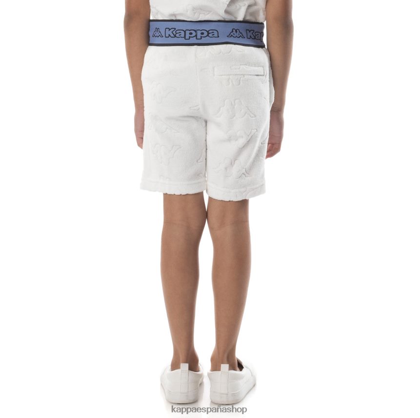 Kappa niños shorts eko con cinta del logo para niños blanco azul 4P8JZR616