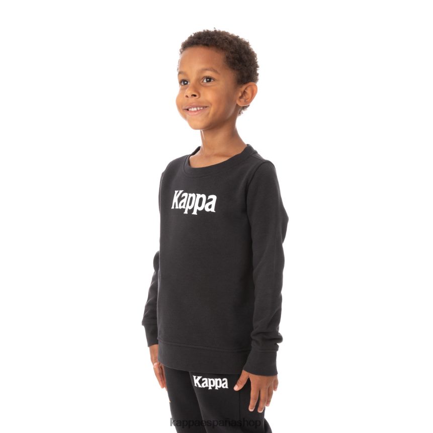 Kappa niños sudadera emmen auténtica para niños humo negro 4P8JZR638