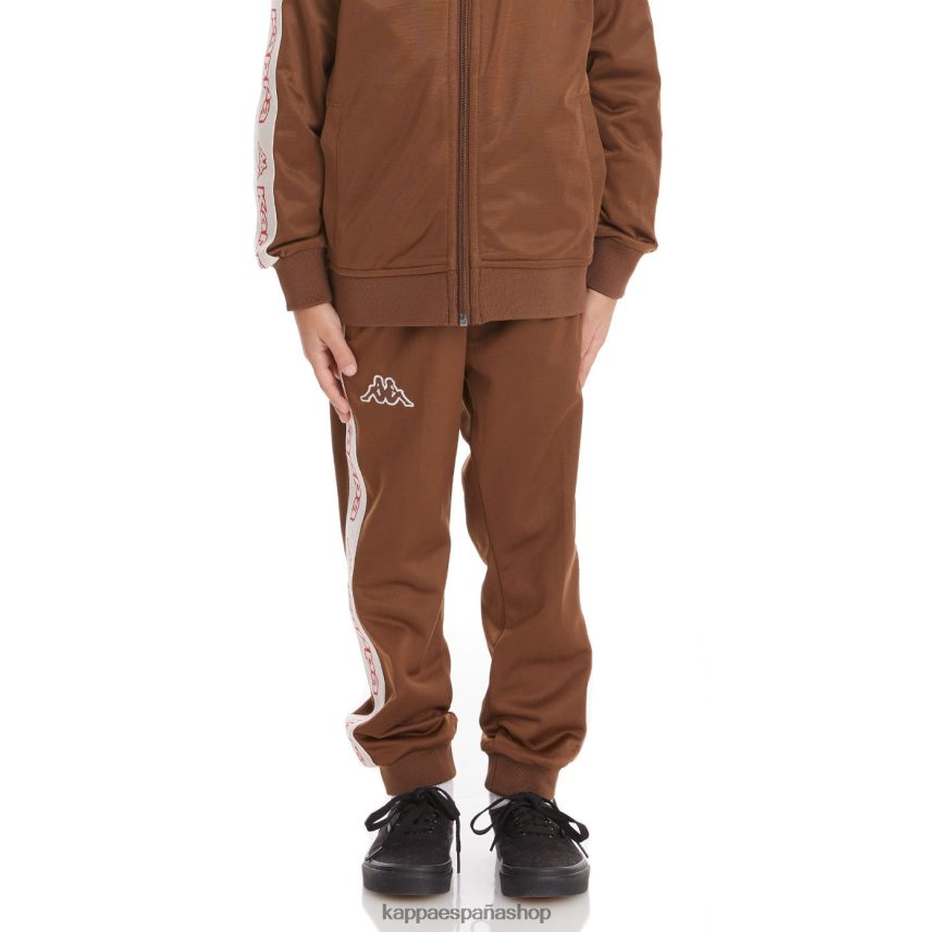 Kappa niños pantalones de chándal alic 2 con cinta del logo para niños marrón 4P8JZR477
