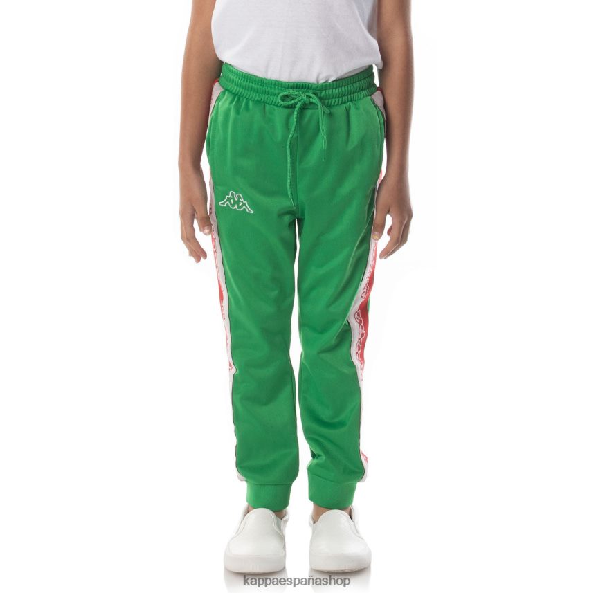 Kappa niños pantalones de chándal con cinta del logo verde 4P8JZR466
