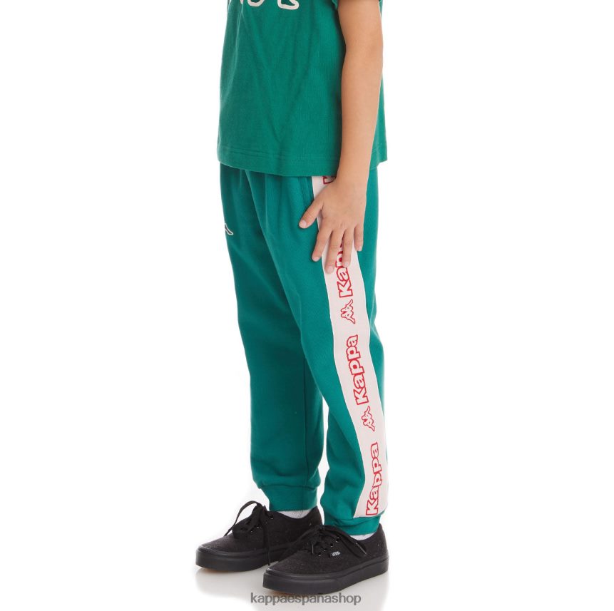 Kappa niños pantalones deportivos anira 2 con cinta del logo para niños verde oscuro 4P8JZR596