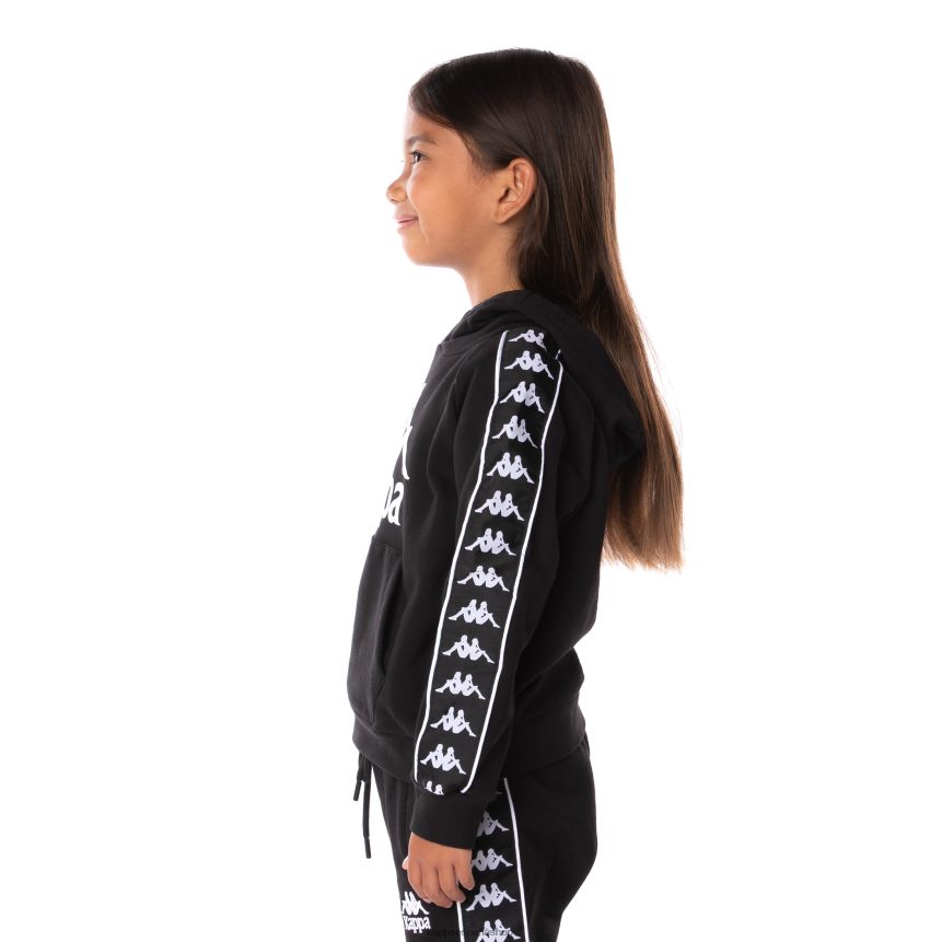 Kappa niños sudadera con capucha 222 banda hurtado 2 para niños negro 4P8JZR516