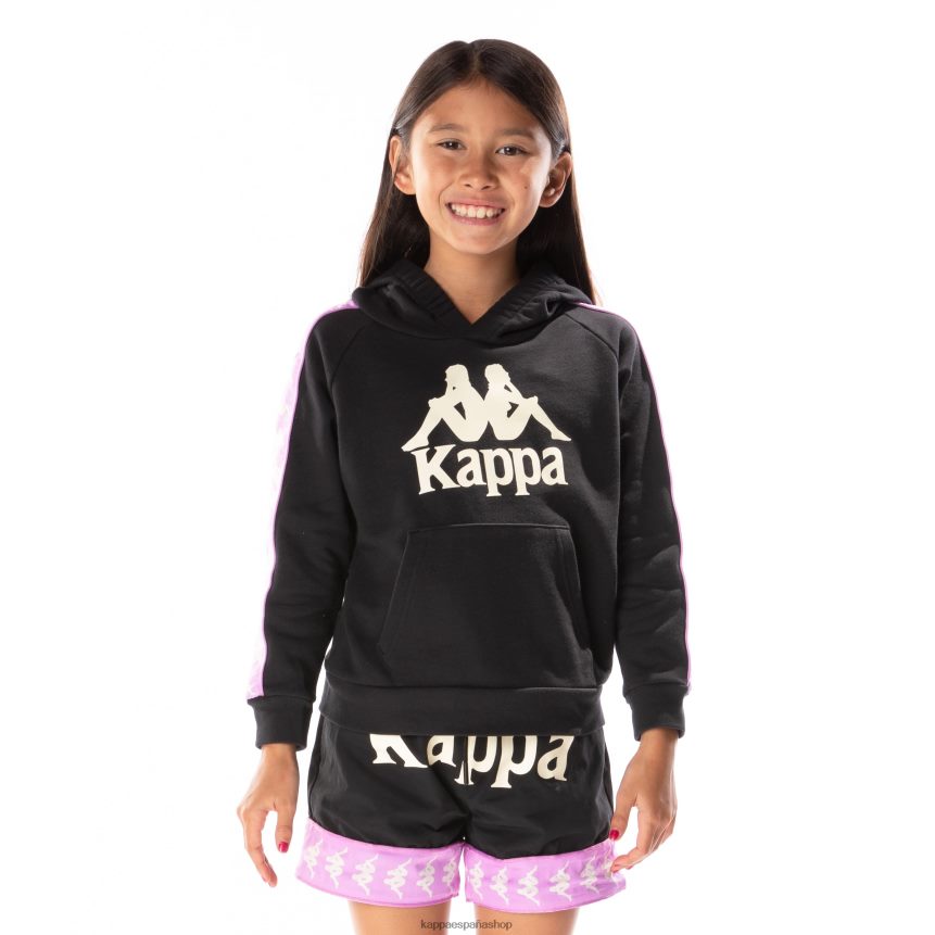 Kappa niños sudadera con capucha 222 banda hurtado 2 para niños violeta humo negro 4P8JZR517