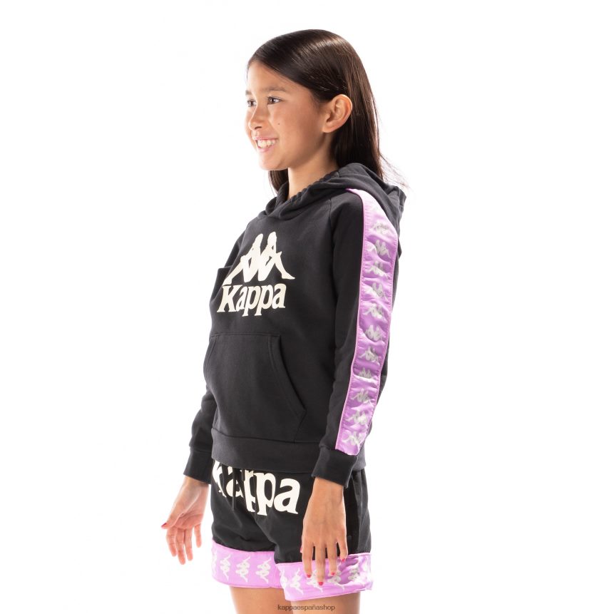 Kappa niños sudadera con capucha 222 banda hurtado 2 para niños violeta humo negro 4P8JZR517