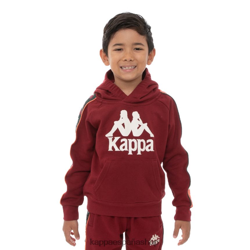 Kappa niños sudadera con capucha 222 banda hurtado 3 para niños rojo oscuro naranja verde 4P8JZR558