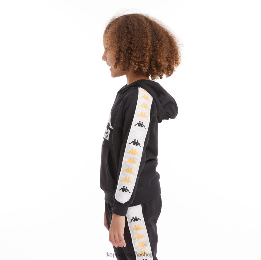 Kappa niños sudadera con capucha 222 banda hurtado 4 para niños humo negro 4P8JZR528
