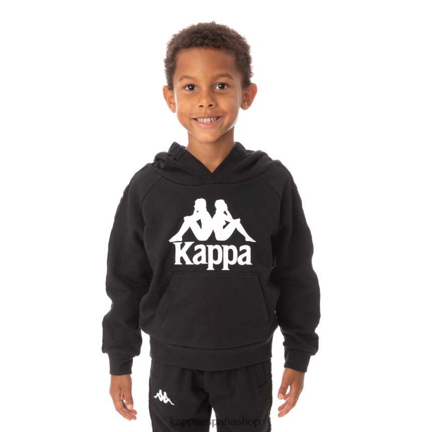 Kappa niños sudadera con capucha 222 banda hurtadon para niños humo negro 4P8JZR544