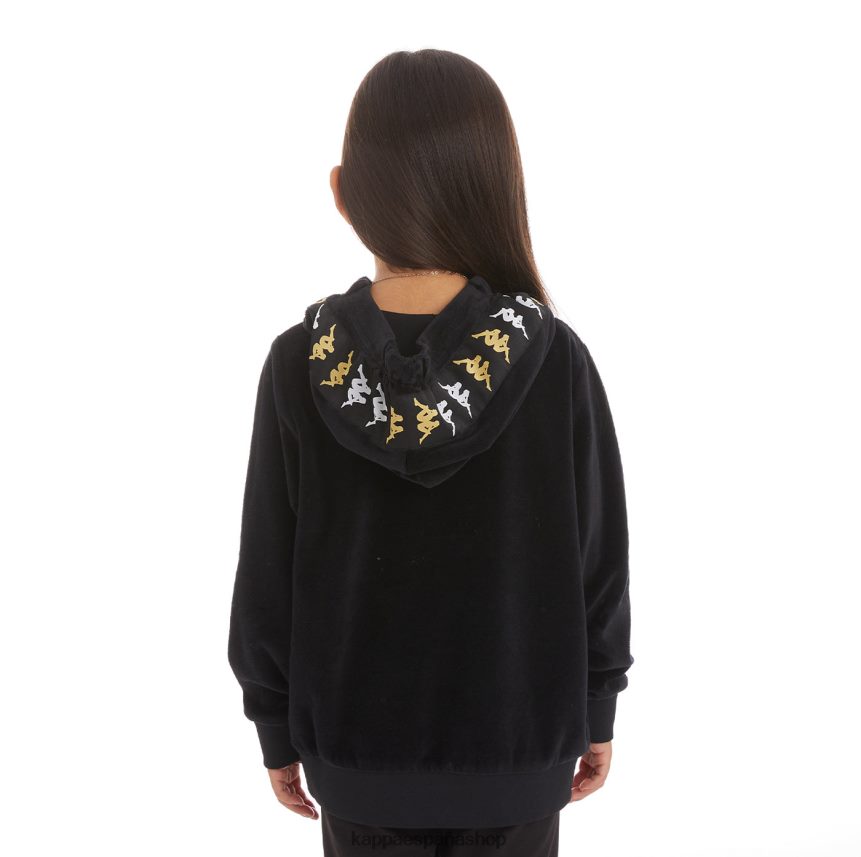 Kappa niños sudadera con capucha 222 banda loredo niños humo negro 4P8JZR541