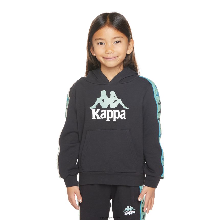 Kappa niños sudadera con capucha 222 banda rocket para niños salvia humo negro 4P8JZR508