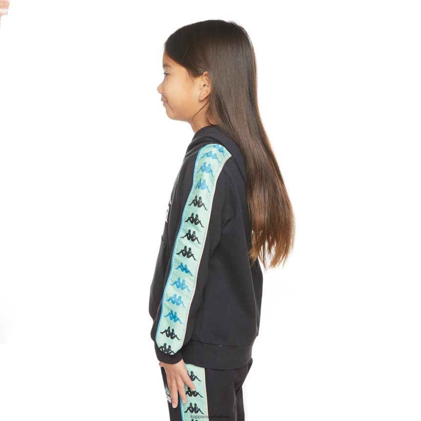 Kappa niños sudadera con capucha 222 banda rocket para niños salvia humo negro 4P8JZR508