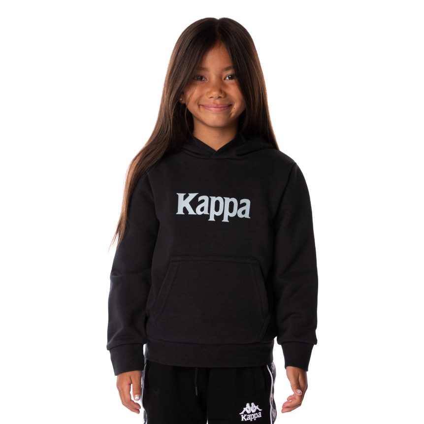 Kappa niños sudadera con capucha haris auténtica para niños humo negro 4P8JZR513
