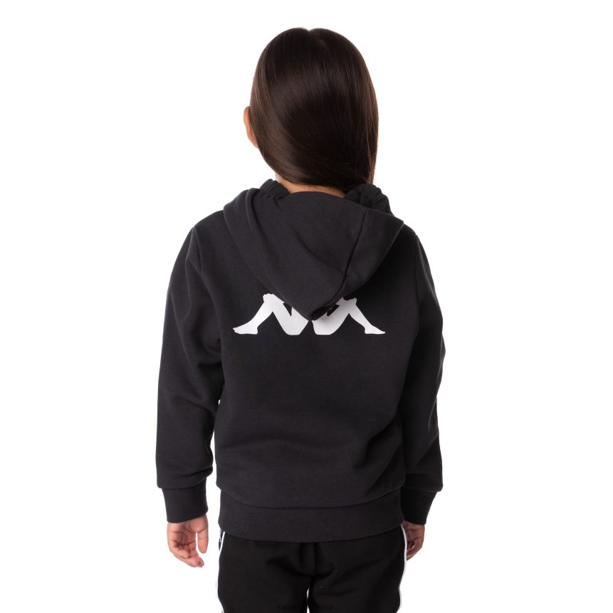 Kappa niños sudadera con capucha haris auténtica para niños humo negro 4P8JZR513