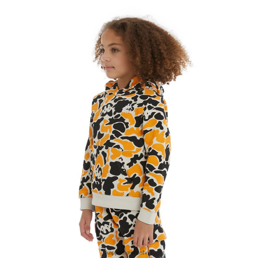 Kappa niños sudadera con capucha picadilly auténtica para niños humo negro naranja claro 4P8JZR522