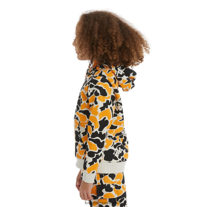 Kappa niños sudadera con capucha picadilly auténtica para niños humo negro naranja claro 4P8JZR522
