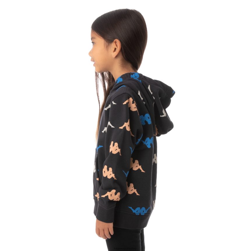 Kappa niños sudadera con capucha sneek auténtica para niños negro 4P8JZR549
