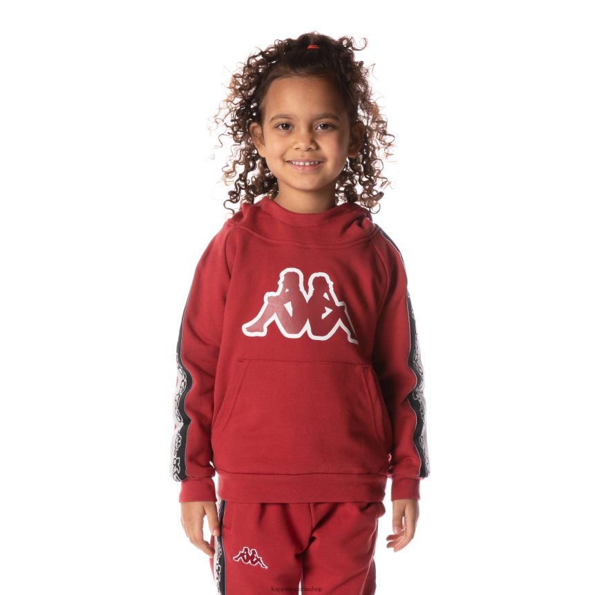 Kappa niños sudadera con capucha y cinta del logo rojo 4P8JZR519