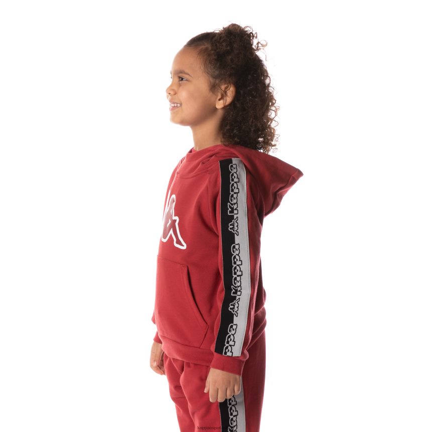 Kappa niños sudadera con capucha y cinta del logo rojo 4P8JZR519