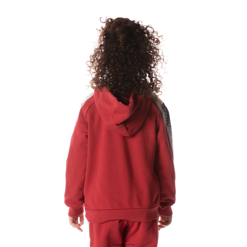 Kappa niños sudadera con capucha y cinta del logo rojo 4P8JZR519