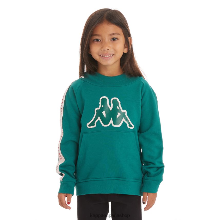 Kappa niños sudadera con capucha y logo apet 2 para niños verde oscuro 4P8JZR536