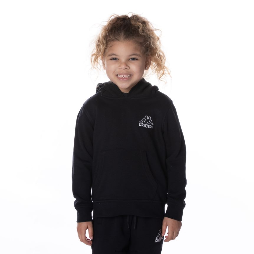 Kappa niños sudadera con capucha y logo de covington para niños humo negro 4P8JZR505