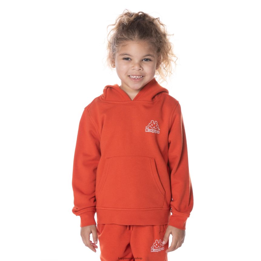 Kappa niños sudadera con capucha y logo de covington para niños naranja quemada 4P8JZR504