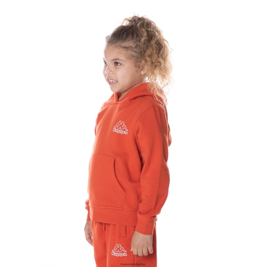 Kappa niños sudadera con capucha y logo de covington para niños naranja quemada 4P8JZR504