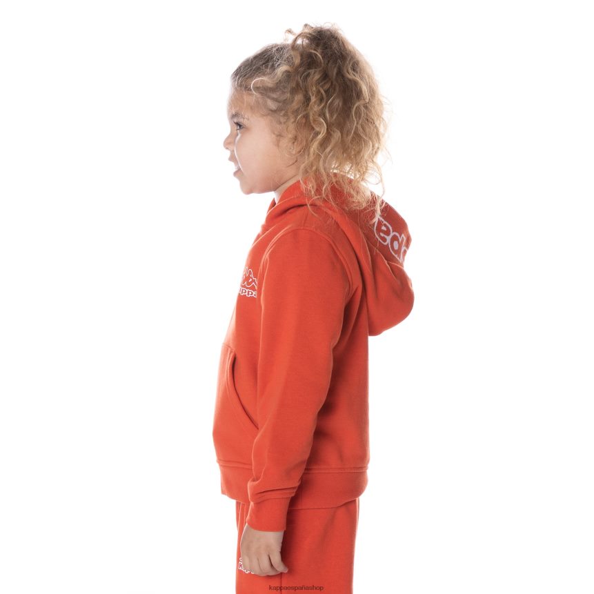 Kappa niños sudadera con capucha y logo de covington para niños naranja quemada 4P8JZR504